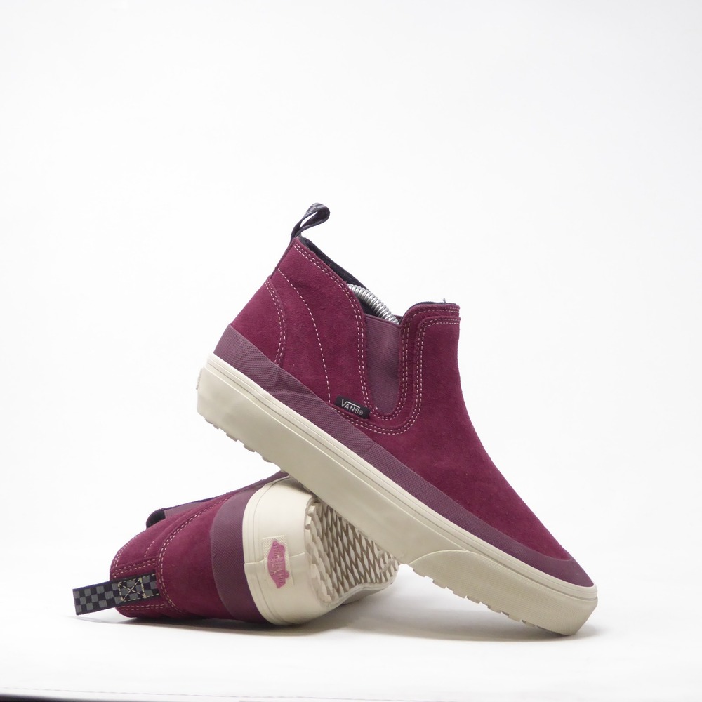 NEW Vans Womens Mid Slip MTE Insulated Port Royale Burgundy Suede Boots 9.5
